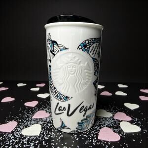 Starbucks Las Vegas Ceramic Travel Tumbler 12oz Coffee Mug 2015 EUC